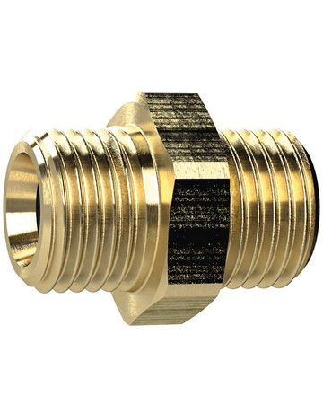 Doppelnippel, Messing AG G1/2" x G3/4", SW 32mm RIEGLER