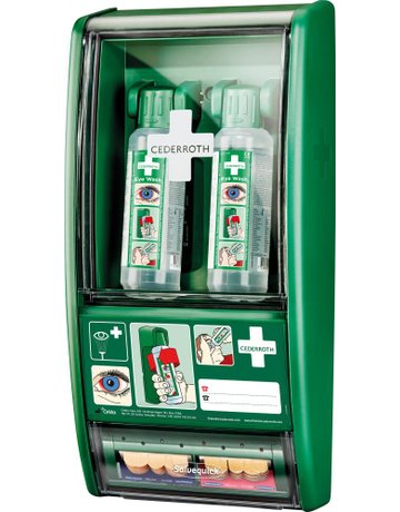 Augenspülstation, inkl. 2 x 500ml Flaschen - CEDERROTH