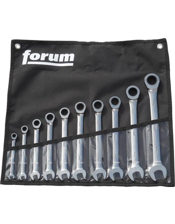 Maulschlüssel mit Ringratsche10tlg. gerade 8-24mmFORUM