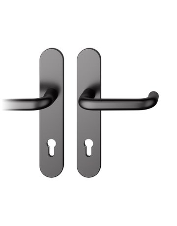 Drückergarnitur 12 1070 LS oval ,PZ92/8,schwarz,TS 39-58 - FSB