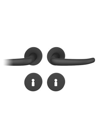 Drückergarnitur 12 1023 Rosette ,rd.,BB,8,sw,TS39-58 - FSB