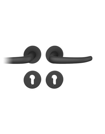 Drückergarnitur 12 1023 Rosette ,rd.,PZ,8,sw,TS39-58 - FSB