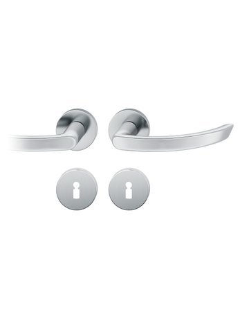 Drückergarnitur 12 1119 Rosette rund ,BB,8,ER poliert ,TS39-58 - FSB