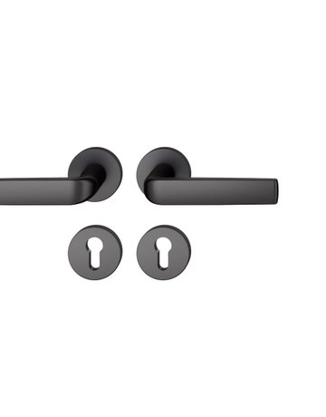 Drückergarnitur 12 1267 Rosette ,rd.,PZ,8,sw,TS39-58 - FSB