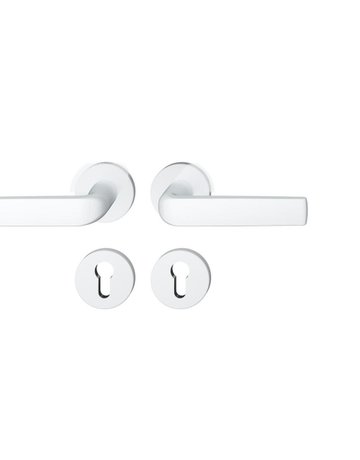 Drückergarnitur 12 1267 Rosette ,rd.,PZ,8,weiß,TS39-58 - FSB