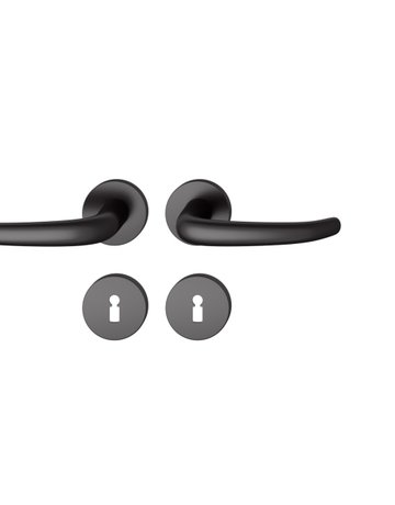 Drückergarnitur 12 1023 Rosette ,rd.,BB,8,sw,TS39-58 - FSB