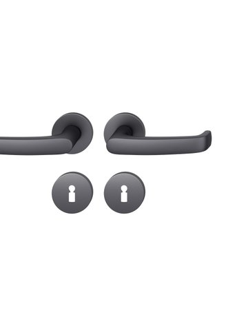 Drückergarnitur 12 1045 Rosette ,rd.,BB,8,sw,TS39-58 - FSB