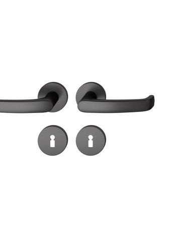 Drückergarnitur 12 1045 Rosette ,rd.,BB,8,sw,TS39-58 - FSB