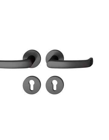 Drückergarnitur 12 1045 Rosette ,rd.,PZ,8,sw,TS39-58 - FSB