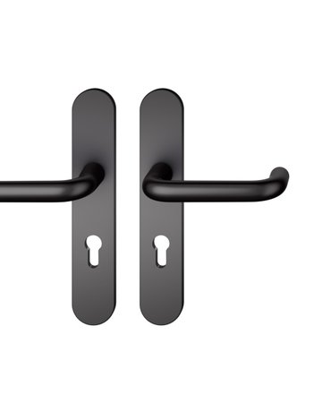 Drückergarnitur 12 1070 LS oval ,PZ72/8,schwarz,TS 39-58 - FSB