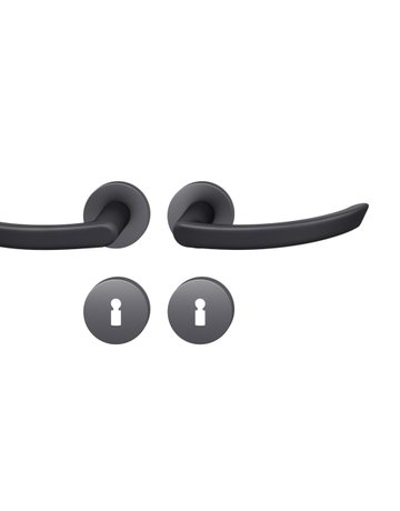 Drückergarnitur 12 1119 Rosette rund ,BB,8,sw gestr.,TS39-58 - FSB