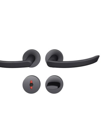 Drückergarnitur 12 1119 Rosette rund ,WC/SS,8(8),sw gestr.,TS39-58 - FSB