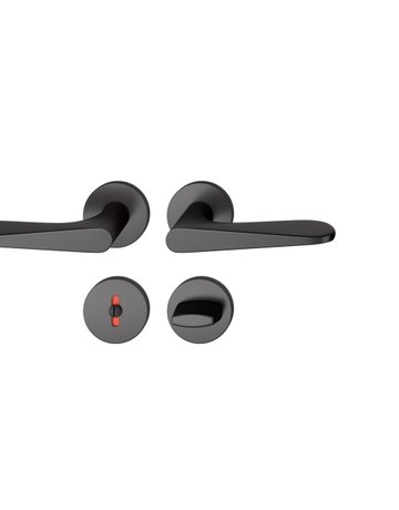 Drückergarnitur 12 1144 Rosette ,rd.,WC/SS,8(8),sw,TS39-58 - FSB