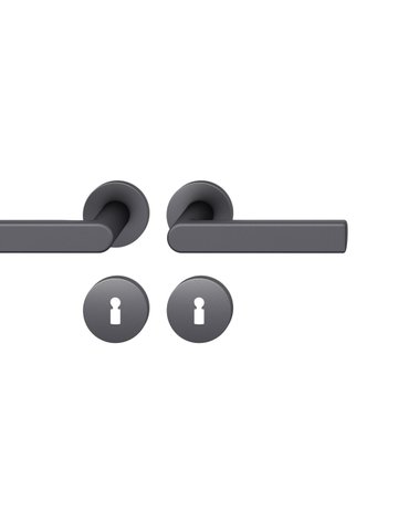 Drückergarnitur 12 1244 Rosette rund ,BB,8,sw gestr.,TS39-58 - FSB