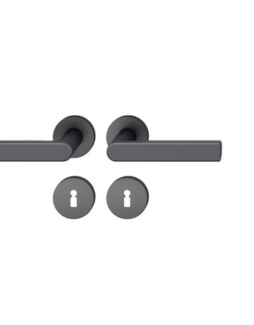 Drückergarnitur 12 1244 Rosette ,rd.,BB,8,sw,TS39-58 - FSB