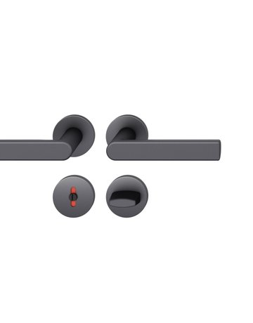 Drückergarnitur 12 1244 Rosette rund ,WC/SS,8(8),sw gestr.,TS39-58 - FSB