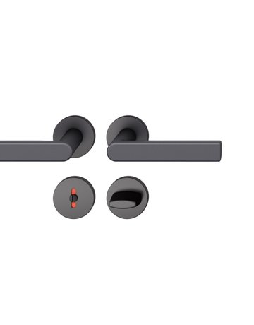 Drückergarnitur 12 1244 Rosette ,rd.,WC/SS,8(8),sw,TS39-58 - FSB