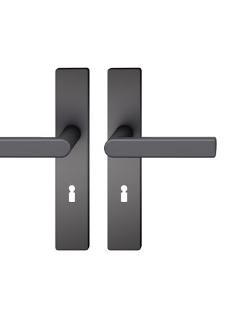 Drückergarnitur 12 1244 LS eck,BB/8,ähnl. RAL 9005,TS 39-58 - FSB