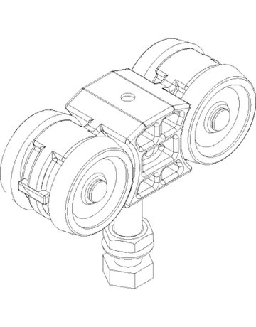 ZT-Doppelrollenwagen, mit Aufhängeschraube, Perlan 140, Kunststoff lackiert - GEZE