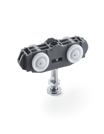 Doppelrollenwagen mit Aufhängeschraube Rollan 80 NT,schwarz, Kugellager - GEZE