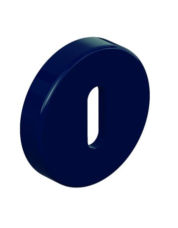 Zimmertür- Schlüsselrosette 306.23, rund, Blind stahlblau hochglanz, Türstärke 38,1-48 - Hewi