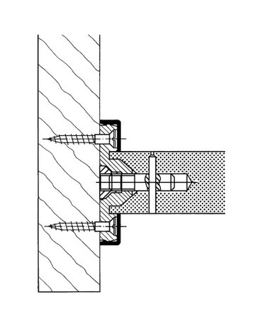 Stoßgriff-Befestigung BA1.33PA einseitig ,Griffm. 33,reinw. - Hewi