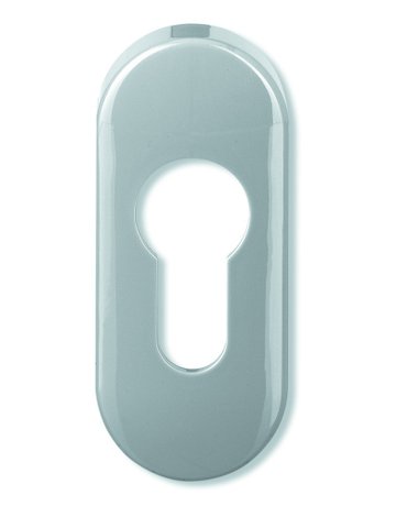 Schlüsselrosettenpaar 316R oval ohne Nocken,PZ,lichtgrau - Hewi