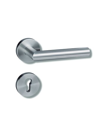 Objekttür- Drückergarnitur, mit Rosetten, rund 162XAB01.230, VK 8mm, Profilzylinder gelocht, DIN Links-Rechts, edelstahl - Hewi