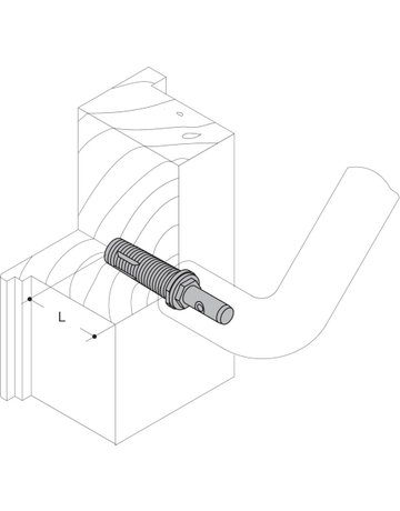 Stoßgriff-Befestigung BA5.2 einseitig,TS40-50 mm, L 32,5 verzinkt - Hewi