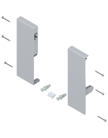 TANDEMBOX Fronthalter, Höhe C, für Innenauszug mit 1-fach Reling, links/rechts, für TANDEMBOX antaro, weissgrau - Blum