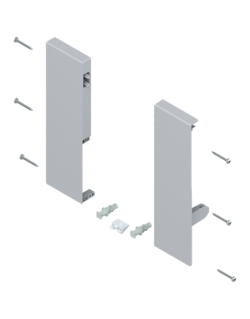 TANDEMBOX Fronthalter, Höhe D, für Innenauszug mit 1-fach Reling, links/rechts, für TANDEMBOX antaro, weissgrau - Blum