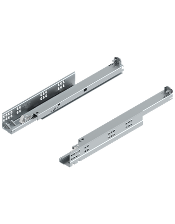 Tandem Vollauszug ohne Kupplung verzinkt 30 kg, für Tip On NL= 400mm - Blum