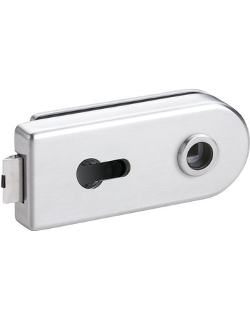 Glastürschloss Leros PZ Edelstahl mit Flüsterfalle - Topform