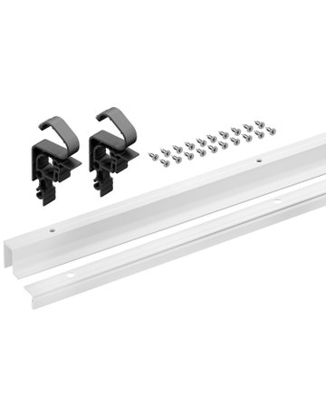 WingLine L Profilset mit unterer Führung, 2400 mm, pulverbeschichtet weiß - Hettich