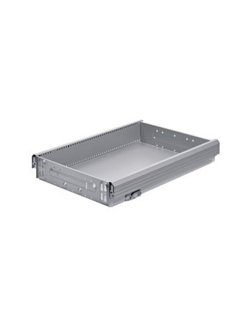Stahlschubkasten mit vormontiertem Zugstück - Systema Top 2000, 370 x 514, Aluminium Optik - Hettich
