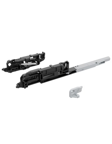 Gehäuse mit Push to open für Hängeregistraturrahmen und Breitwandschub, Aluminium Optik - Hettich