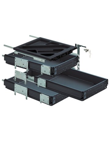 Container-Set mit Vollauszügen, 392, schwarz - Hettich