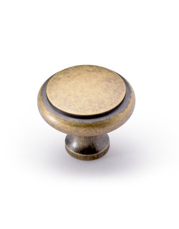 Möbel- Knopf, Solva, 9113286, Durchmesser 30mm, Höhe 23mm, Messing, messingoptik antik - Hettich