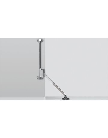 Klappenhalter Klassik D mit Lager L 258 D / 450, links, vernickelt - Hettich