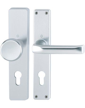 Wechsel-Langschildgarnitur London 54/227/202SP/113 PZ 8/72 mm Alu F1 - HOPPE