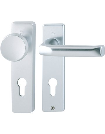 Wechsel-Kurzschildgarnitur London 54/227K/202KP/AP/113 PZ 8/72 mm Alu F1 - HOPPE