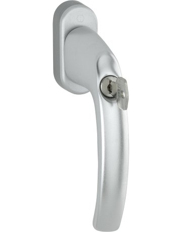 Drehkipp-Fenstergriff, abschließbar, Atlanta 0530S/U26, TBT 4, DIN Links-Rechts, 7/32mm, naturfarbig - HOPPE