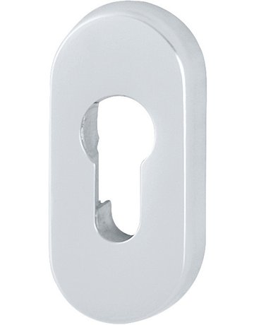 HOPPE Schlüsselrosette FS-55S, außen/innen, oval, mit Stütznocken, Profilzylinder gelocht, 8mm, naturfarben, eloxiert