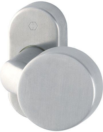 HOPPE Halbgarnitur FS-E58G/55, ohne Schlüsselrosette, DIN Links-Rechts, Befestigungstechnik mit Stütznocken, grau, edelstahl matt