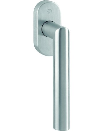 Drehkipp-Fenstergriff, Amsterdam E0400/US956, mit ovaler Rosette, Vierkant 7x 20-30, edelstahl matt-SecuSan - HOPPE