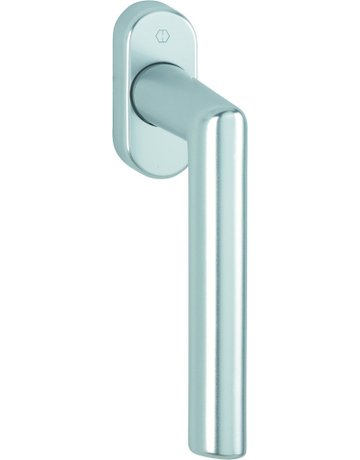 Drehkipp-Fenstergriff, Amsterdam 0400/U30, mit ovaler Rosette, Vierkant 7x 43, naturfarbig eloxiert - HOPPE