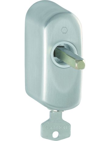 Drehkipp- Fenstergriffrosette, abschließbar, EUS950S 100NM, verdeckt verschraubt, Vierkant 7, edelstahl matt-SecuSan - HOPPE