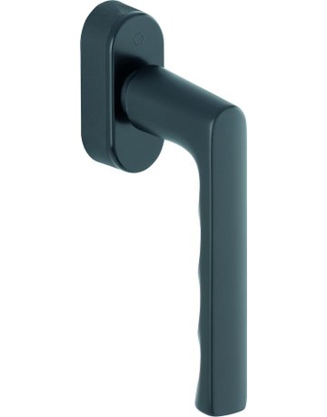 Drehkipp-Fenstergriff, Hamburg 0700/UD9020, mit ovaler Rosette, Vierkant 7x 20-30, schwarz matt eloxiert - HOPPE