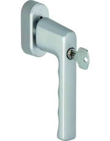 Drehkipp-Fenstergriff, abschließbar, Hamburg 0700S/UD9020, DIN Links-Rechts, 7/20-30mm, edelstahloptik matt - HOPPE