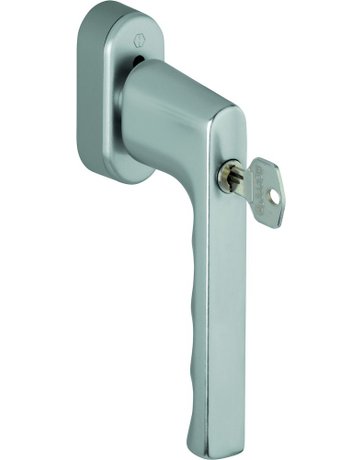 Drehkipp-Fenstergriff, abschließbar, Hamburg 0700S/UD9020, DIN Links-Rechts, 7/32-42mm, stahlfarbig - HOPPE